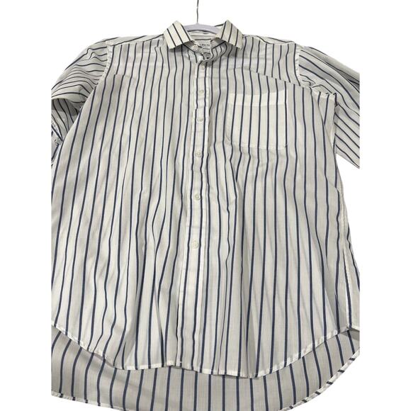John Henry Shirt 16 32 33 Regular Fit White Blue Stripes Preppy Classic Career - Picture 3 of 8